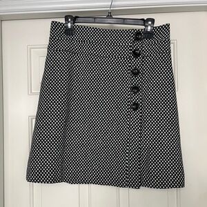 Vintage Talbots Black & White Wool Wrap Skirt Academia Preppy
